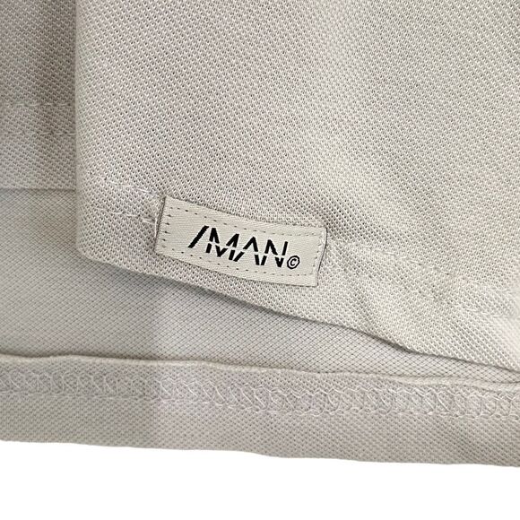 BooHooMan Men's Gray Short Sleeve Polo Shirt, Size L - Picture 6 of 7